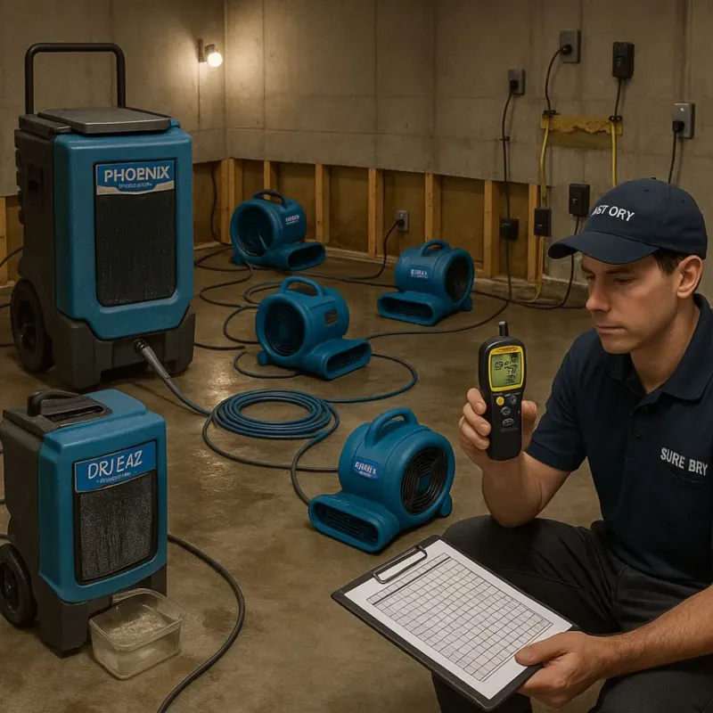 Structural Drying and Dehumidification process in Yerington, NV